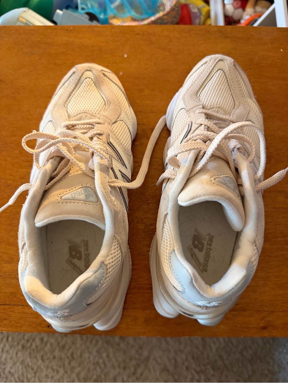 New Balance Cream/Tan Women’s Athletic Sneakers - Picture 2 of 6